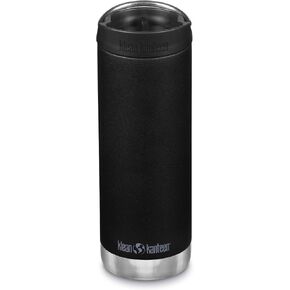 Klean Kanteen TKWide Insulated Coffee Tumbler with Café Cap - Stainless Steel Coffee Tumbler - 16 Oz, Brushed Stainless