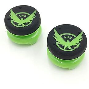 2 x High Extender Analog Thumbsticks Cap Thumb Stick Grips Joystick Cap Cover for Playstation 4 for PS4 Xbox 360 PS3 Controller (Green Eagle)