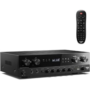 Donner Stereo Receivers Home Audio Amplifier, Premium 1000W Max Power 4 Channel Amplifier with Bluetooth 5.0, USB, FM, 2 Mic-in, Echo, RCA, Optical/Coaxial Input for Home, Karaoke, Theater Speakers