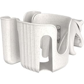 Stroller Cup Holder with Phone Holder, Adjustable Bike Cup Holder, 2-in-1 Universal Cup Phone Drinks Holder for Stroller Walker Wheelchair (White)