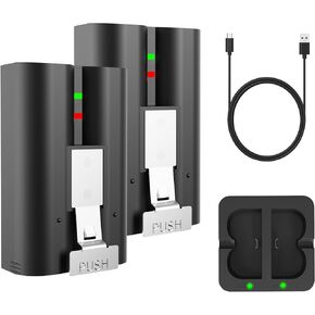 2-Pack Replacement Battery for Ring Doorbell - 7200mAh Rechargeable Camera Batteries with Charger Station for Ring Video Doorbell 2/3/3 Plus/4, Spotlight Cam, Stick Up Cam and Peephole Cam Indoor