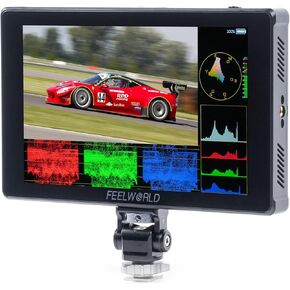 FEELWORLD F7 Plus 7 Inch 1200nit DSLR Camera Field Monitor Touch Screen with 3D Lut HDR Waveform F970 External Power Install Kit 1920x1200 4K 60Hz HDMI Input and Output 8.4V DC Output 5V Type-c Input