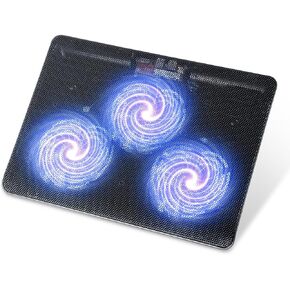 12"-17" Slim Laptop Cooling Pad - USB Powered [3 Fans]