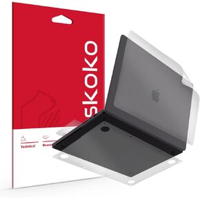 skoko New Skin Protector طبقة شفافة غير لامعة متوافقة مع MacBook Pro 16 بوصة M1 M2 M3 الإصدار 2021 2022 2023 2024، الجزء العلوي والسفلي ومسند النخيل ولوحة التتبع، على غرار واقي الشاشة TPU، الغطاء