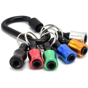 6Pcs 1/4inch Hex Shank Screwdriver Bits Holder Drill Bit Holder Keychain Extension Bar, Drill Screw Adapter Change Keychain Socket Adapter Quick Release Tool