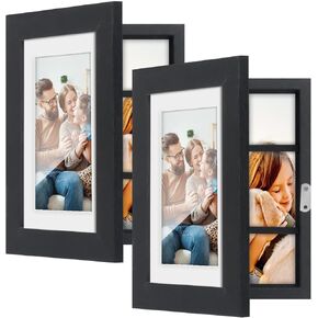 Toner Depot 2 Pack 4x6 Picture Frame, Quick-Change Photo Storage Display Frame for Wall and Tabletop Display, Photo Picture Frame with Clear Display (Gold)