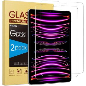 SPARIN Screen Protector for iPad Air 11 Inch M2 2024 [6th Generation], Tempered Glass Film with Auto-Alignment Frame, Apple Pencil & Case Compatible, Ultra Clear and Scratch Resistant [2 Pack]