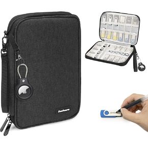USB Flash Drive Case with Labels, USB Organizer Holds 24 Pcs, USB Case,USB Stick Holder,USB Storage Case,USB Organizer,Thumb Drive Case,Compatible with Samsung/Sandisk/Jump Drive,etc, Black