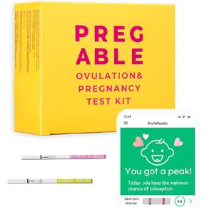 Combo Kit: 50 Ovulation Tests, 20 Pregnancy Tests & 70 Cups, Free Tracker app, SmileReader, OPKs, HPTs (140)