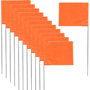 وضع علامة على 100 حزمة أعلام ساحة أعلام 12 × 2.5 × 3.5 بوصة أعلام علامة لأعلام ساحة العشب وأعلام المسح وأعلام الرش وأعلام الري (أزرق)