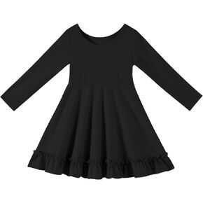 Toddler Dress Long Sleeve Baby Girls Dresses A Line Twirly Fall Winter Dresses for Girls Casual Party Birthday Dress
