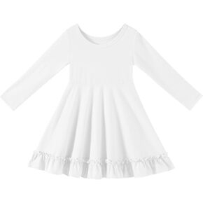 Toddler Dress Long Sleeve Baby Girls Dresses A Line Twirly Fall Winter Dresses for Girls Casual Party Birthday Dress in Saudi Arabia