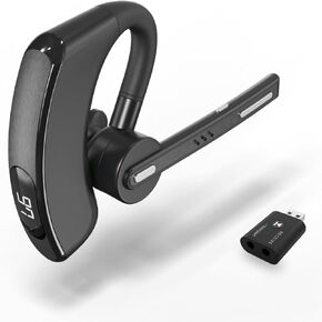 Kids Bluetooth Headset, Wireless Bluetooth Earpiece Built-in Three Mic Noise-Cancelling - LED Digital Display - 300mAh Battery, 100 Hours Talking Time, Hand-Free Headphones for Trucker, Office