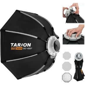 TARION Octabox Studio Photograohy Softbox: فتح سريع بخطوة واحدة وطي 47.2 بوصة (120 سم) صندوق سوفت بوكس ​​مثمن بوينز جبل عميق أوكتا سوفت بوكس ​​مع شبكة مكافئة سوفت بوكس ​​لفلاش Speedlite SOFTBEAM OC-120F in Kuwait