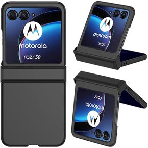 NINKI Compatible Flip Case for Motorola Moto Razr 2024 Case with Hinge Protector,Motorola Razr 50 Case,Hard Thin Slim Moto Razr 2024 Phone Case for Moto Razr 50 Case 2024 Motorola Razr 2024 Case Black