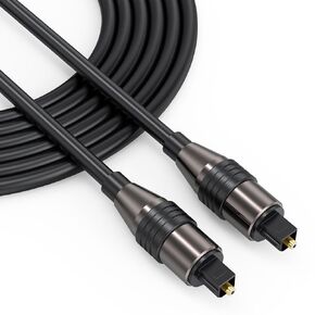 FEMORO Optical Audio Cable 10 Feet, Digital Optical Cables for Soundbar, Long Fiber Optic Cord Jacket Aluminum Shell for Home Theatre Surround Sound Stereo TV Vizio LG and More