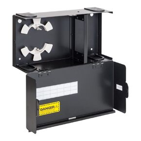 ICC Classic Fiber Optic Wall Mount Enclosure - 2 Slots for LGX-Compatible Adapter Panels or Cassettes, Supports up to 48 Fibers, Secure Fiber Management Solution for Network Installations, Black