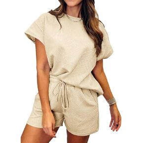 MOEENCN Womens Sets 2 Piece Outfits Sweatsuits Casual Lounge Jogger Sets Sweat Shorts Set Travel Matching Clothing