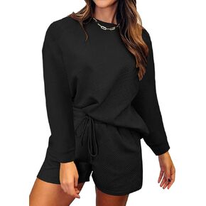 MOEENCN Womens Sets 2 Piece Outfits Sweatsuits Casual Lounge Jogger Sets Sweat Shorts Set Travel Matching Clothing