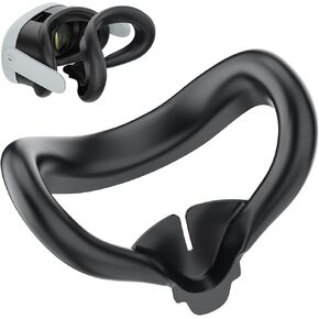 Silicone Face Pad Cover for Meta Quest 3 Original VR Headset Accessories, Meta Quest 3 Facial Interface，Meta Quest 3 Accessories VR Face Cushion Pad Mask for Oculus Quest 3 Headset (Black)