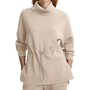 SuperPrity Womens Long Sleeve Sweatshirts Turtleneck Loose Fit Pullover Tops Drawstring Waist Slit Hoodies 2024 Fall Clothes