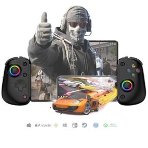 Wireless Controller for 12.9in iPad, Tablet, iOS/Android/PC/Switch/PS4, 7-color RGB, Mobile Cloud Game, Streaming on Xbox Console, iPhone 13+, Direct Play, Hall Effects Joysticks with Linear Trigger