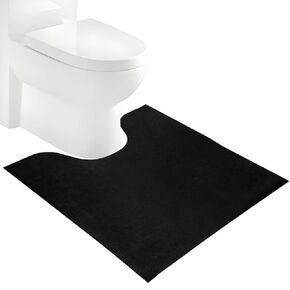 Disposable Toilet Commode Mat 15 Pack Training Mats for Boys Toilet Training Mats Potty Training Toilet Rugs Great for Children Adults Conceal Stains Absorbent Non-Slip U-Shape- Black