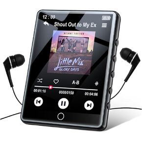 64GB MP3 Player Bluetooth 5.1, 2.8-inch Touch Screen Music Player, Portable Bluetooth MP3 Player with HD Speakers, High Fidelity Lossless Sound Quality, FM Radio, Recording, E-Book Support 128GB Card