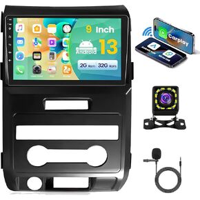 9-Inch IPS Touchscreen Car Stereo for Ford F150 (2009-2014) | Android 13, 8 Core, 2+32G with Wireless CarPlay, Android Auto, GPS, AM/FM/RDS, AUX, Hi-Fi & Backup Camera