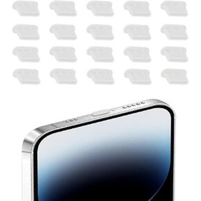 20x USB C Dust Plugs White Anti Dust Covers Silicone Type C Charging Port Protection Caps Compatible with iPhone 15 Plus Pro Max/Samsung S24-S20/MacBook/iPad/Pixel Wireless Charging Friendly