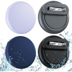 Waterproof AirTag Holder for Kids (4 Pack), AirTag Hidden Kids Holder with Invisible Pin, Anti Lost, for Kids, Elderly, Luggage, Clothing, Backpack, Family Travel. (Black,Navy,Grey,Purple)