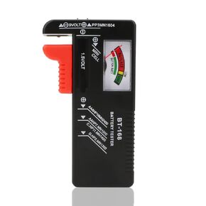 Rongon Battery Tester Checker, Universal Battery Tester,Small Volt Checkers Model BT-168 for AA AAA C D 1.5V 9V Batteries and 1.5V Button Cell Batteries (Requires No Battery for Operation)