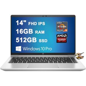 HP ProBook 445 G8 Wolf Pro Security Edition 14 Laptop 14" FHD IPS Narrow Bezel Display AMD Hexa-Core Ryzen 5 5600U (Beats i7-1160G7) 16GB RAM 512GB SSD Backlit USB-C Win10Pro Silver + HDMI Cable