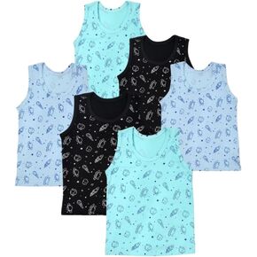 6 Pack Toddler Tank Top Moisture Wicking Cotton Stretch Ultra Soft Cotton Undershirt
