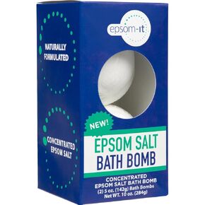 Epsom-It Epsom Salt Bath Bomb - Magnesium Sulfate Epsom Salts for Soaking Sore Muscles & Tired, Achy Feet, Soothing Body and Foot Muscle Recovery Magnesium Bath Soak for Women & Men, Unscented, 2-Pack