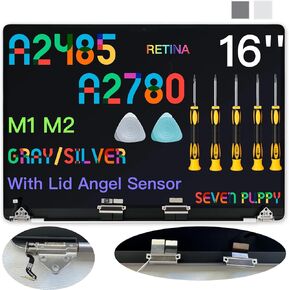 (Space Gray) Seven Puppy Replacement for Pro 16" M1 M2 2021 2023 A2485 A2780 EMC 3651 EMC 8103 16 inches 3456×2234 Full LCD Screen Display Complete Assembly