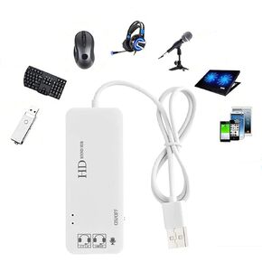 USB Hubs Audio Adapter External Stereo Sound Card with 3.5mm Headphone & Microphone and 3 USB Jack for Windows, Mac, Linux, PC, Laptops, Desktops, PS4 Computer External USB (6-in-1, Black)