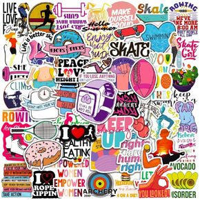 Motivational Workout Stickers Pack - 50PCS Vinyl Waterproof Fitness Inspirational Sport Stickers for Water Bottles, Laptops, Scrapbooks, Skateboards - Weight Loss Exercise Decals - Gym Decor (Workout)