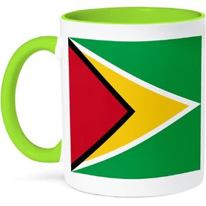 3dRose Flag of Guyana Mug, 11 oz, Black