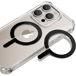 FlyCoco 2 Pack Magnetic Ring Compatible with MagSafe, Universal MagSafe Sticker, Magnetic Adapter Ring Wireless Charging for iPhone 15/14/13/12/11 and More, with 3M Adhesive, Black