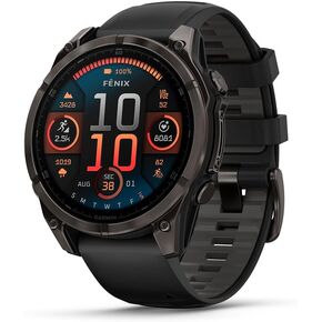 Garmin fēnix® 8 – 47 mm, AMOLED, Sapphire, Premium Multisport GPS Smartwatch, Long-Lasting Battery Life, Dive-Rated, Built-in LED Flashlight, Carbon Gray DLC Titanium with Pebble Gray Band