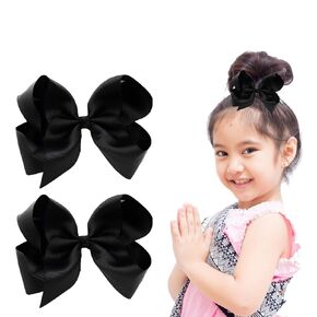 4" White Hair Bow Clip for Girls - 2 Pieces Baby Hair Bows