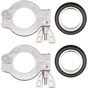 2 Pcs KF25 Aluminium Wing Nut Hinge Clamp Stainless Steel 304, KF25 Aluminum Centering O-Ring with 2 Pcs FKM Viton, B-GCH39