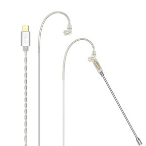 Cubilux 3.5mm 2-Pin 0.78mm IEM Cable with Microphone, Silver Plated OFC Wires Earphone Cable with Boom MIC for Wan'er S.G, ZS10 Pro, ZS10 Pro X, ZSN PRO, ZSX in-Ear Monitor, 4 Feet in Kuwait