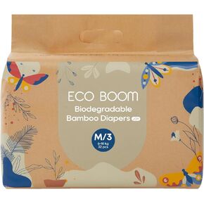 ECO BOOM Size 2 Diapers, Bamboo Viscose Diapers, Sustainable, Paper Packaging