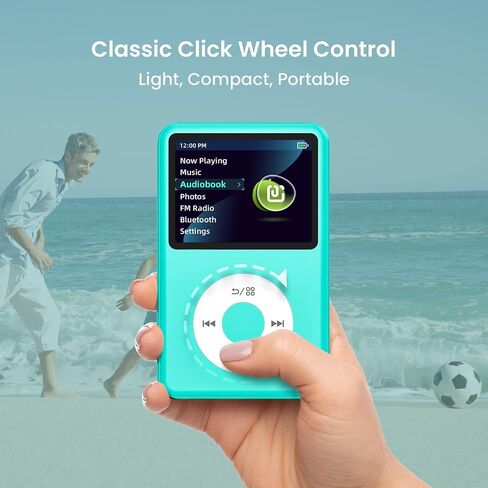 128G Mp3 Player with Bluetooth, 2.4" Portable Mini HiFi Sound Bluetooth Walkman Best Choice for 2024 (Turquoise) in Saudi Arabia