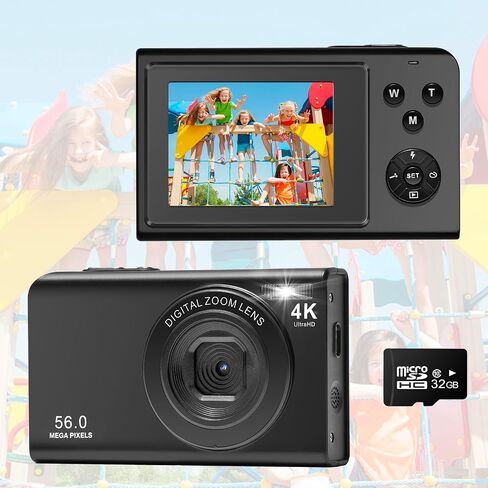 Digital Camera for Kids, 4K Point and Shoot Digital Cameras for Kids with 32GB Sd Card(Only for Kids) in Saudi Arabia