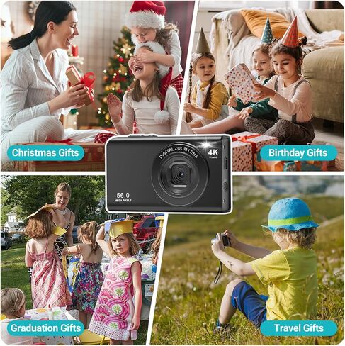 Digital Camera for Kids, 4K Point and Shoot Digital Cameras for Kids with 32GB Sd Card(Only for Kids) in Saudi Arabia