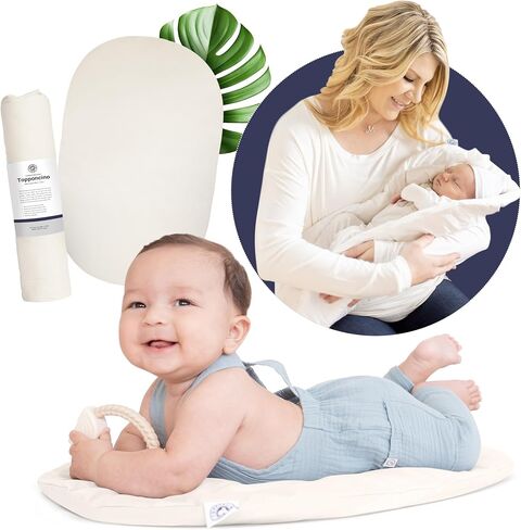 The Authentic Montessori Baby Topponcino | Multifunctional Newborn Holding & Feeding Baby Support Pillow | Clean Infant Tummy Time Mat (Original, Natural) in Saudi Arabia