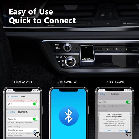 محول CarPlay اللاسلكي لأجهزة Apple، يحول CarPlay السلكي إلى لاسلكي، محول Carplay اللاسلكي للملاحة والموسيقى، تحويل السلكي إلى CarPlay اللاسلكي مناسب للسيارات من 2015 وiPhone iOS 10+ in Saudi Arabia